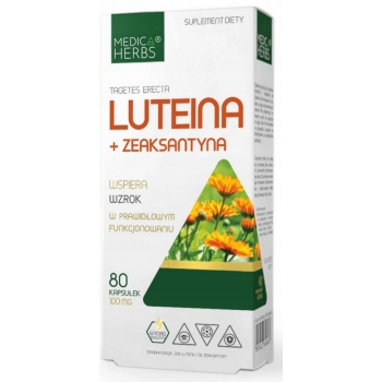 Luteina z zeaksantyną 20mg+ 5mg 80 kaps Medica Herbs